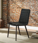 Hosmer Black Top Grain Leather & Antique Black Side Chair - NY Furniture Direct (NY)
