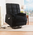 Ipompea Black Velvet Recliner w/Power Lift & Massage - NY Furniture Direct (NY)
