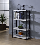 Jurgen Antique White & Black Bookshelf - NY Furniture Direct (NY)