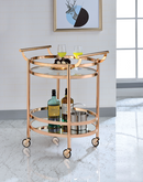 Lakelyn Rose Gold & Clear Glass Serving Cart - NY Furniture Direct (NY)
