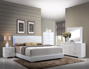 Lorimar White PU & Chrome Leg Queen Bed - NY Furniture Direct (NY)