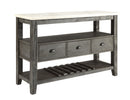 Merel White Marble & Gray Oak Server - NY Furniture Direct (NY)