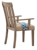 Nathaniel Fabric & Maple Arm Chair , Slatted Back - NY Furniture Direct (NY)