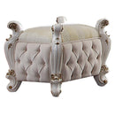 Picardy Fabric & Antique Pearl Vanity Stool - NY Furniture Direct (NY)