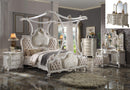 Picardy Fabric & Antique Pearl Eastern King Bed (Canopy) - NY Furniture Direct (NY)