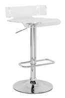 Rania Clear & Chrome Adjustable Stool (1Pc) - NY Furniture Direct (NY)