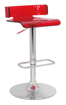 Rania Red & Chrome Adjustable Stool (1Pc) - NY Furniture Direct (NY)