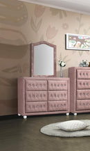 Reggie Pink Fabric Mirror - NY Furniture Direct (NY)