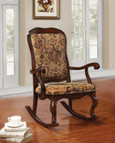 Sharan Fabric & Cherry Rocking Chair - NY Furniture Direct (NY)