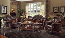 Versailles 2-Tone Dark Brown PU & Cherry Oak Sofa w/7 Pillows - NY Furniture Direct (NY)