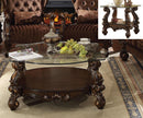 Versailles Cherry Oak & Clear Glass Coffee Table - NY Furniture Direct (NY)