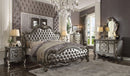 Versailles II Silver PU & Antique Platinum California King Bed - NY Furniture Direct (NY)