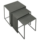 Imez 3-piece Rectangular Metal Nesting Table Grey - NY Furniture Direct (NY)