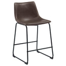 Michelle Armless Counter Height Stools Two-tone Brown and Black (Set of 2) - NY Furniture Direct (NY)