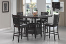 Jaden Square Counter Height Table with Storage Espresso - NY Furniture Direct (NY)