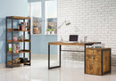 Estrella Writing Desk Antique Nutmeg and Gunmetal - NY Furniture Direct (NY)