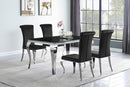 Carone Rectangular Dining Table Chrome and Black - NY Furniture Direct (NY)