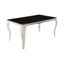Carone Rectangular Dining Table Chrome and Black - NY Furniture Direct (NY)
