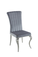 Betty Upholstered Side Chairs Grey and Chrome (Set of 4) - NY Furniture Direct (NY)