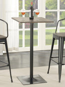 Cavalier Square Bar Table Dark Elm and Matte Black - NY Furniture Direct (NY)