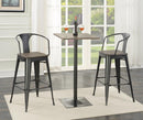 Cavalier Square Bar Table Dark Elm and Matte Black - NY Furniture Direct (NY)