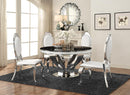 Anchorage Round Dining Table Chrome and Black - NY Furniture Direct (NY)