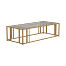 Adri Metal Frame Coffee Table Matte Brass - NY Furniture Direct (NY)