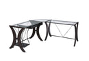 Monterey 3-piece L-shaped Computer Desk Set Cappuccino - NY Furniture Direct (NY)