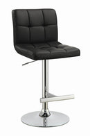 Lenny Adjustable Bar Stools Chrome and Black (Set of 2) - NY Furniture Direct (NY)