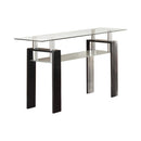 Dyer Tempered Glass Sofa Table with Shelf Black - NY Furniture Direct (NY)