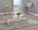 Lille Glass Top Rectangular Sofa Table Accents Chrome - NY Furniture Direct (NY)