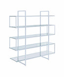 Elmer 5-shelf Bookcase Chrome and Clear - NY Furniture Direct (NY)