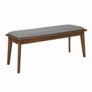 Alfredo Upholstered Dining Bench Grey and Natural Walnut - NY Furniture Direct (NY)