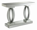 Amalia Rectangular Sofa Table with Shelf Clear Mirror - NY Furniture Direct (NY)
