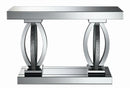 Amalia Rectangular Sofa Table with Shelf Clear Mirror - NY Furniture Direct (NY)