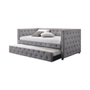 Mockern Tufted Upholstered Daybed with Trundle Grey - NY Furniture Direct (NY)