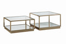 Renee 2-piece Square Occasional Set Rose Brass - NY Furniture Direct (NY)