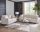 Corliss Upholstered Arched Arms Loveseat Beige - NY Furniture Direct (NY)