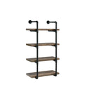 Elmcrest 24-inch Wall Shelf Black and Rustic Oak - NY Furniture Direct (NY)