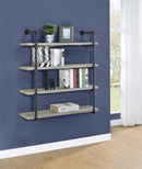 Elmcrest 40-inch Wall Shelf Black and Grey Driftwood - NY Furniture Direct (NY)