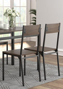 Lana 5-piece Rectangular Dining Table Set Dark Brown and Matte Black - NY Furniture Direct (NY)