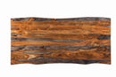 Ditman Live Edge Dining Table Grey Sheesham and Black - NY Furniture Direct (NY)