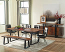 Ditman Live Edge Dining Bench Grey Sheesham and Black - NY Furniture Direct (NY)