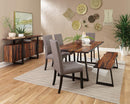 Ditman Live Edge Dining Bench Grey Sheesham and Black - NY Furniture Direct (NY)