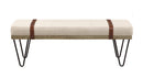 Austin Upholstered Bench Beige and Black - NY Furniture Direct (NY)