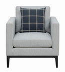 Apperson Cushioned Back Arm Chair Light Grey - NY Furniture Direct (NY)