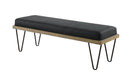 Chad Upholstered Bench with Hairpin Legs Dark Blue - NY Furniture Direct (NY)