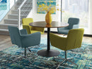 Cora Round Dining Table Walnut and Black - NY Furniture Direct (NY)