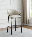 Chadwick Sloped Arm Bar Stools Beige and Glossy Black (Set of 2) - NY Furniture Direct (NY)
