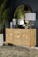Alyssum Checkered Pattern 3-door Accent Cabinet Natural - NY Furniture Direct (NY)